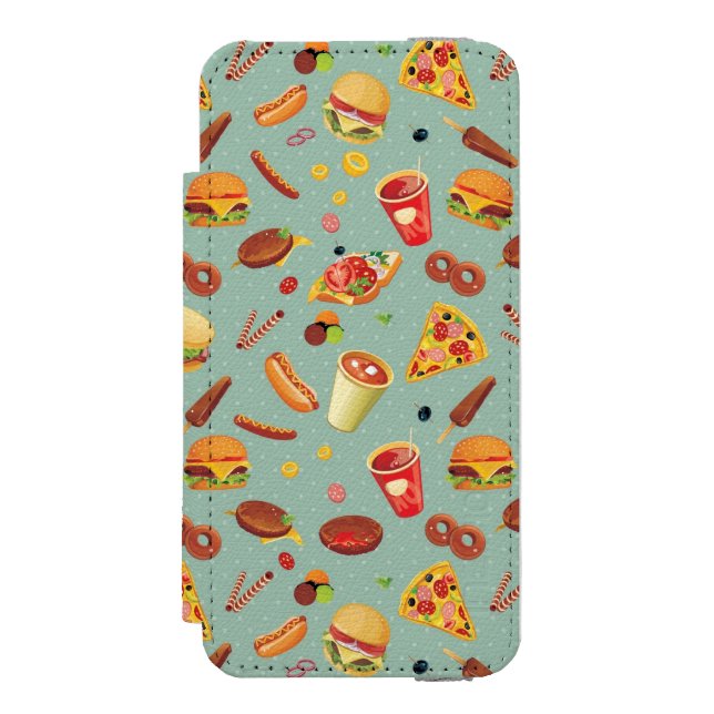 Coque Portefeuille Incipio Pour iPhone Motif élégant d'aliments de préparation rapide (Folio Devant)