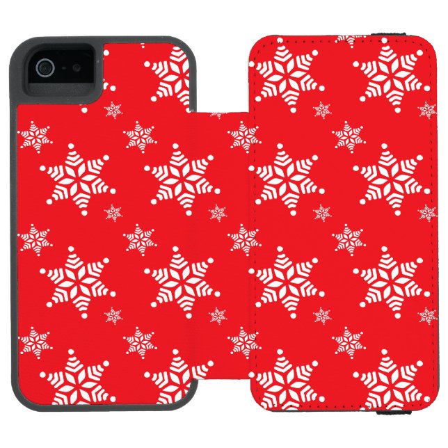 Coque Portefeuille Incipio Pour iPhone Motif Flocon de Neige, Flocons de Neige Blancs, Ne (Folio Ouvert)