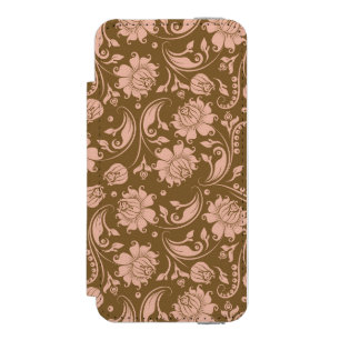 Coque-portefeuille iPhone 5 Incipio Watson™ Motif floral de rose et de brun