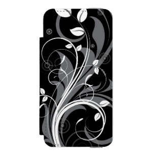 Coque-portefeuille iPhone 5 Incipio Watson™ Motif floral gris sur le noir