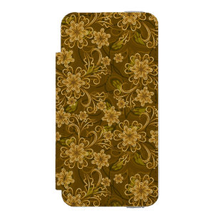 Coque-portefeuille iPhone 5 Incipio Watson™ Motif floral vintage d'or