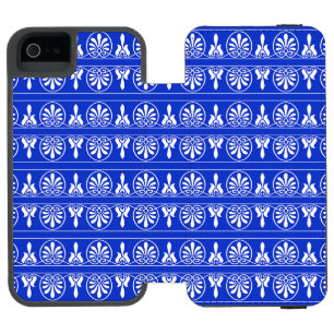 Coque-portefeuille iPhone 5 Incipio Watson™ Motif méditerranéen grec Arabesque bleu