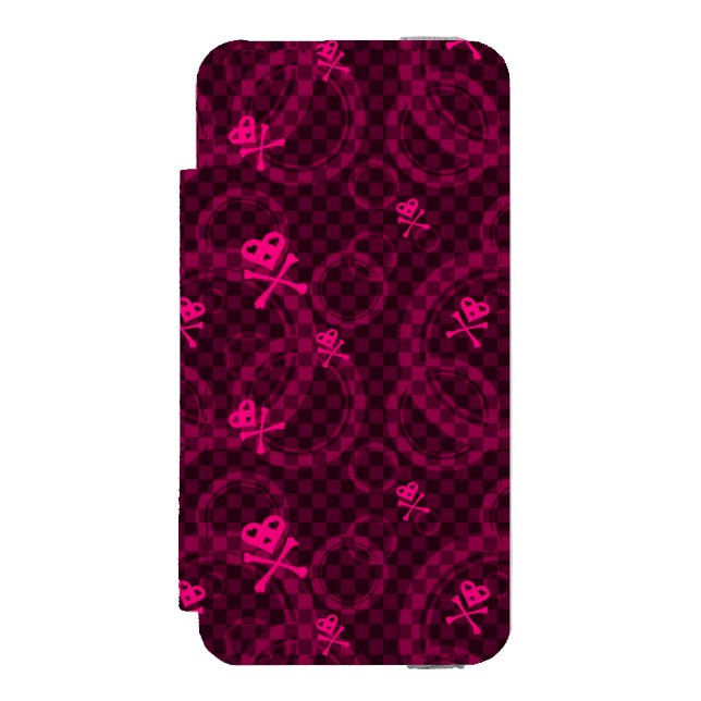 Coque Portefeuille Incipio Pour iPhone Motif rose d'Emo avec des cercles (Folio Devant)