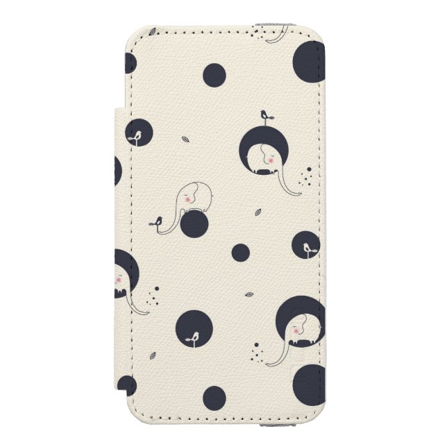 Coque Portefeuille Incipio Pour iPhone Motif timide d'éléphant (Folio Devant)