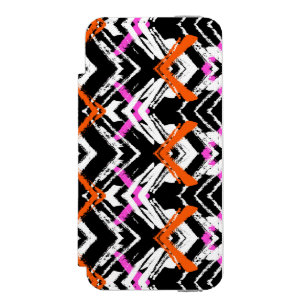Coque-portefeuille iPhone 5 Incipio Watson™ Motif tiré par la main noir, orange, et rose de