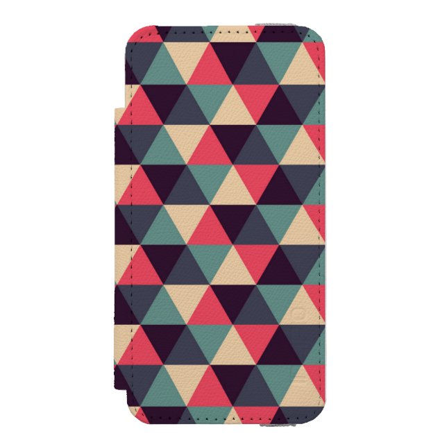 Coque Portefeuille Incipio Pour iPhone Motif turquoise et rose de triangle (Folio Devant)