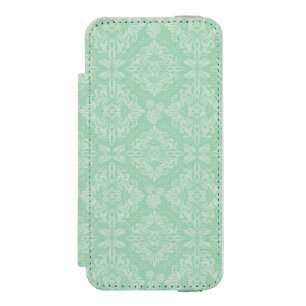 Coque-portefeuille iPhone 5 Incipio Watson™ Motif vert de damassé