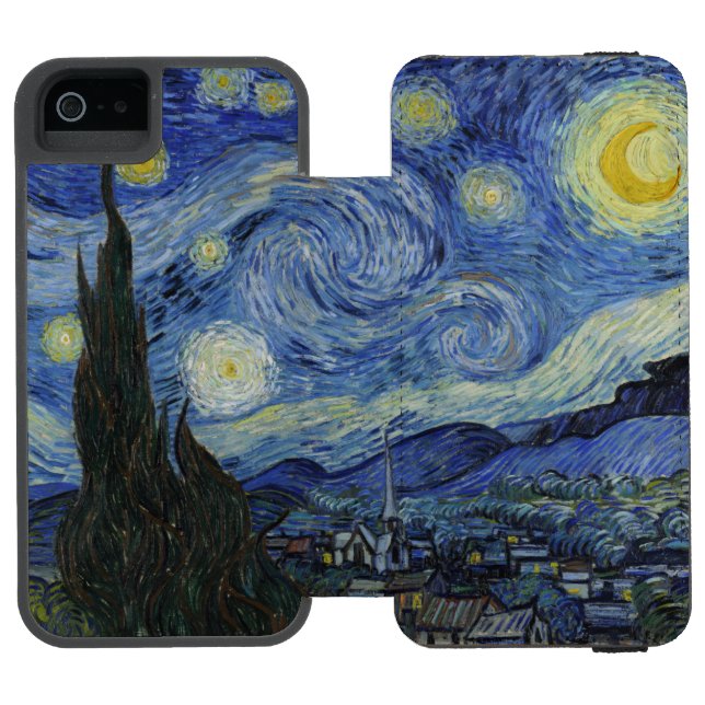 Coque Portefeuille Incipio Pour iPhone Nuit étoilée par Vincent van Gogh (Folio Ouvert)