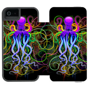 Coque-portefeuille iPhone 5 Incipio Watson™ Octopus Luminescence psychédélique