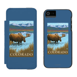 Coque-portefeuille iPhone 5 Incipio Watson™ Orignaux DrinkingColorado