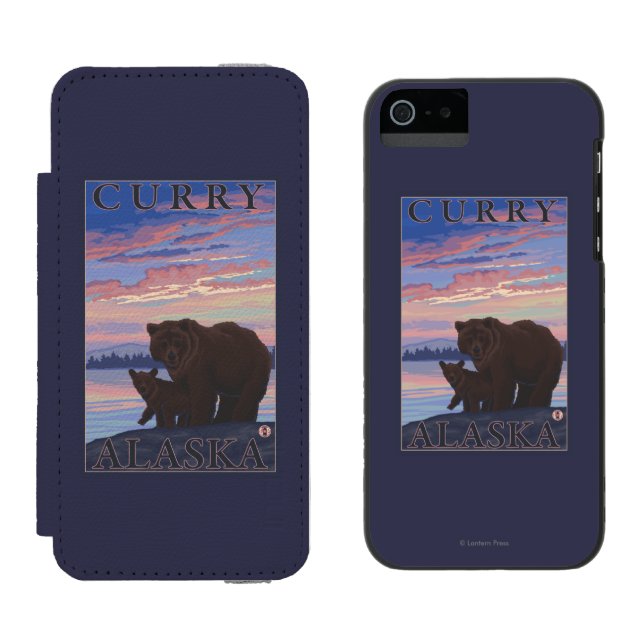 Coque Portefeuille Incipio Pour iPhone Ours et CUB - cari, Alaska (Côté par côté)