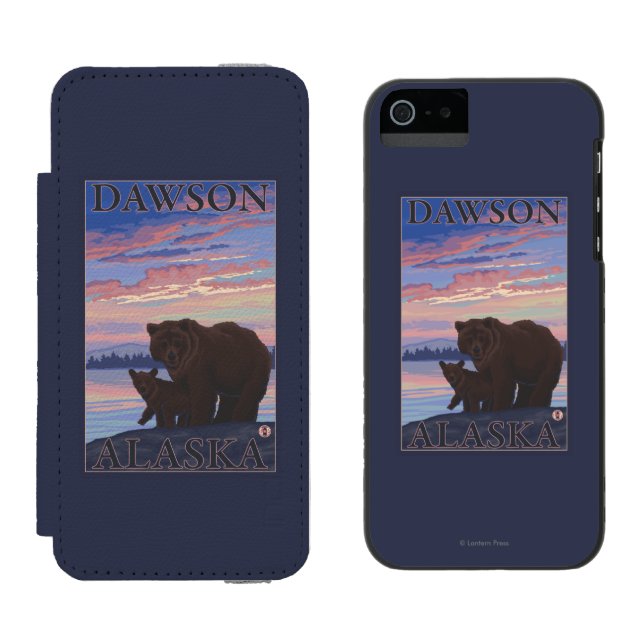 Coque Portefeuille Incipio Pour iPhone Ours et CUB - Dawson, Alaska (Côté par côté)