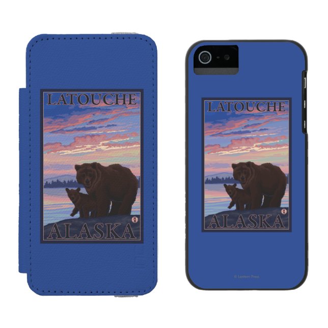Coque Portefeuille Incipio Pour iPhone Ours et CUB - Latouche, Alaska (Côté par côté)