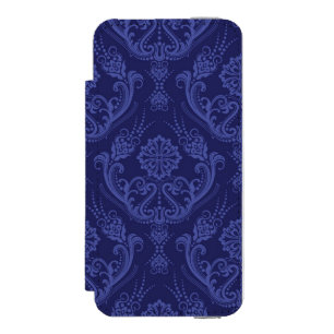 Coque-portefeuille iPhone 5 Incipio Watson™ Papier peint floral bleu de luxe de damassé