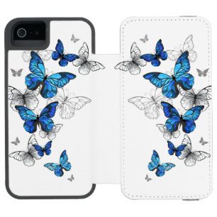 Coque-portefeuille iPhone 5 Incipio Watson™ Papillons volants bleus Morpho