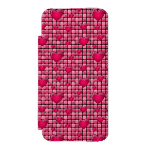 Coque-portefeuille iPhone 5 Incipio Watson™ Pile rose avec des coeurs