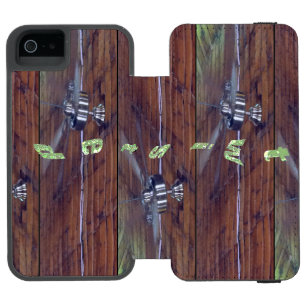 Coque-portefeuille iPhone 5 Incipio Watson™ Plafond en bois, Ventilateurs Chrome