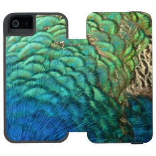 Coque-portefeuille iPhone 5 Incipio Watson™ Plumes de paon I Design de nature abstrait coloré