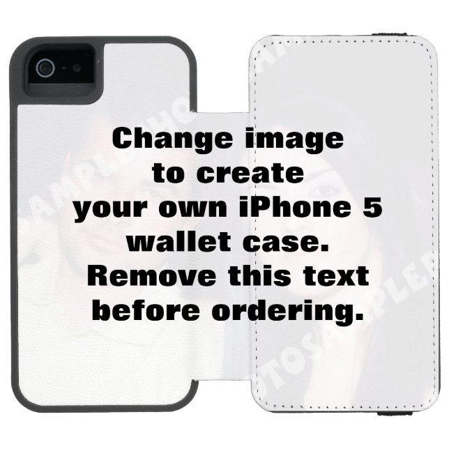 Coque Portefeuille Incipio Pour iPhone Porte-monnaie photo personnalisée iPhone 5. (Folio Ouvert)