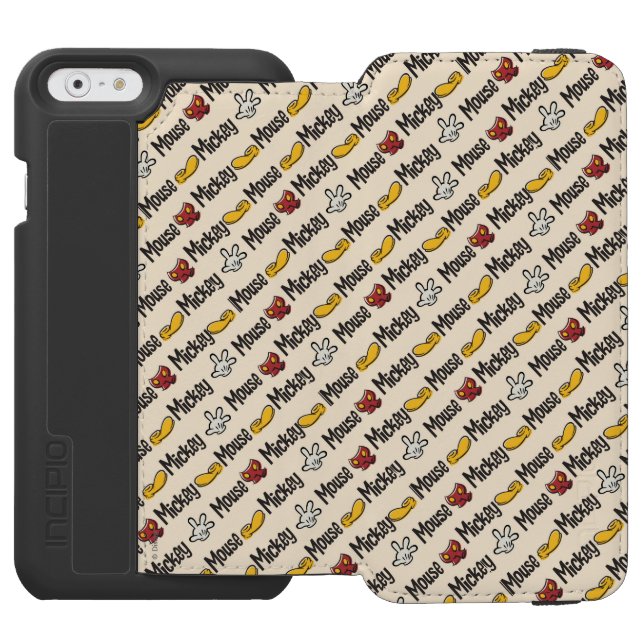 Coque Portefeuille Incipio Pour iPhone Principaux raccourcis Mickey | Motif d'icône (Folio Ouvert)