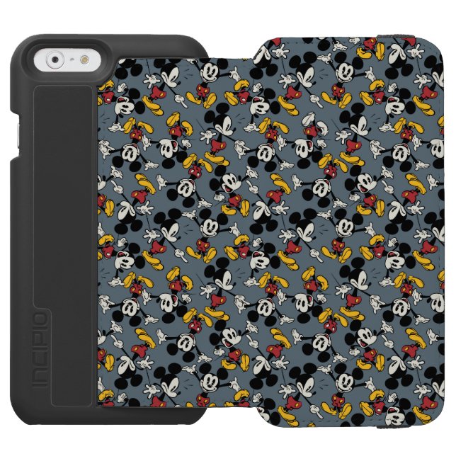 Coque Portefeuille Incipio Pour iPhone Principaux raccourcis Mickey | Motif d'icône bleue (Folio Ouvert)