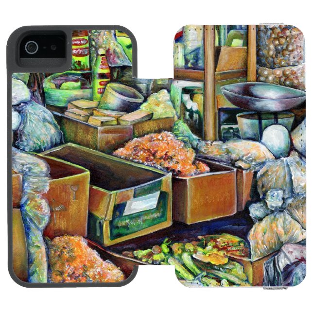 Coque Portefeuille Incipio Pour iPhone Promesses charmantes d'un centre Fine Tekka Singap (Folio Ouvert)