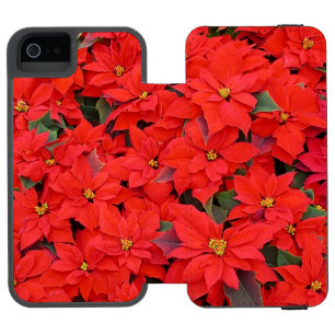 Coque-portefeuille iPhone 5 Incipio Watson™ Red Poinsettias I Christmas Holiday Floral Photo