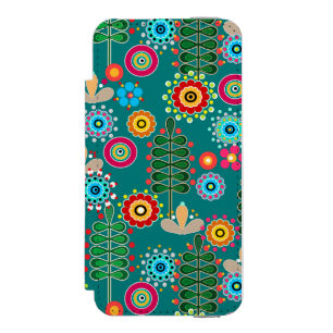 Coque-portefeuille iPhone 5 Incipio Watson™ Rétro, Flower Patch