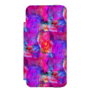Coque-portefeuille iPhone 5 Incipio Watson™ Rose d'art, bleu, arrière - plan rouge de texture