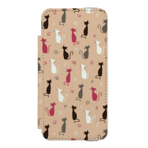 Coque-portefeuille iPhone 5 Incipio Watson™ rose de motif de chats