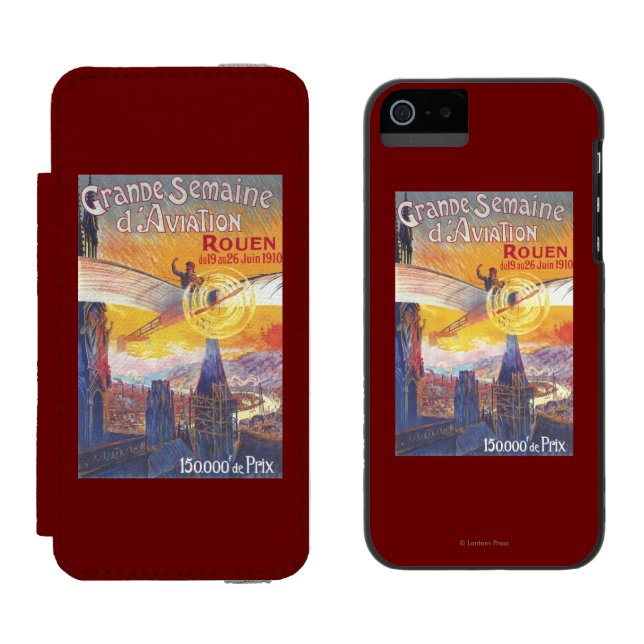 Coque Portefeuille Incipio Pour iPhone Rouen, France - pilote et avion (Côté par côté)