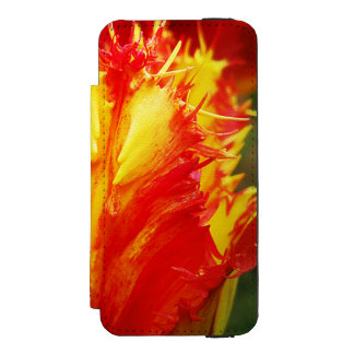 Coque-portefeuille iPhone 5 Incipio Watson™ Rouges Et Jaunes Grosse Tulipe À Courbe