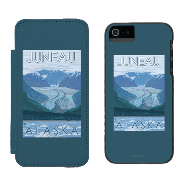 Coque Portefeuille Incipio Pour iPhone Scène de glacier - Juneau, Alaska (Côté par côté)