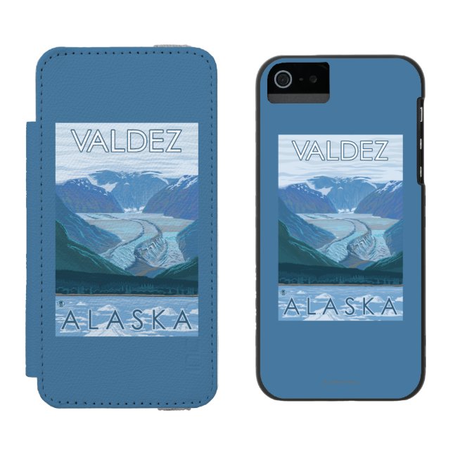 Coque Portefeuille Incipio Pour iPhone Scène de glacier - Valdez, Alaska (Côté par côté)