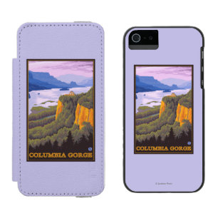 Coque-portefeuille iPhone 5 Incipio Watson™ Scène de gorge du fleuve Columbia avec le point d