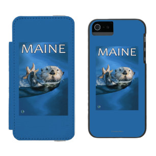 Coque-portefeuille iPhone 5 Incipio Watson™ Scène de loutre de MaineSea