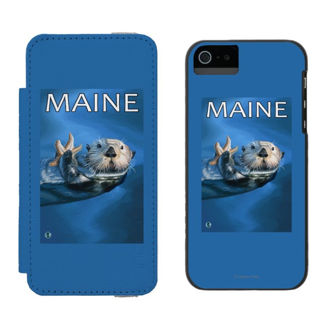 Coque Portefeuille Incipio Pour iPhone Scène de loutre de MaineSea (Côté par côté)