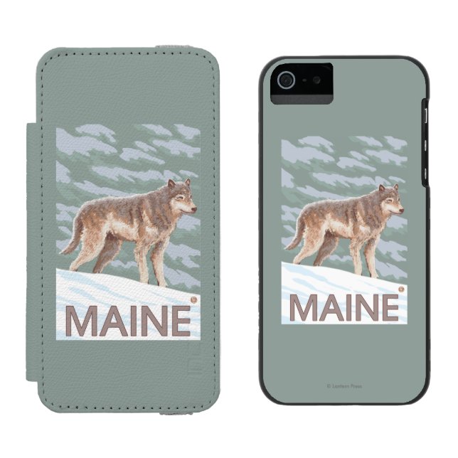 Coque Portefeuille Incipio Pour iPhone Scène de MaineWolf (Côté par côté)