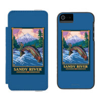 Scène de pêche de mouche - rivière de Sandy,