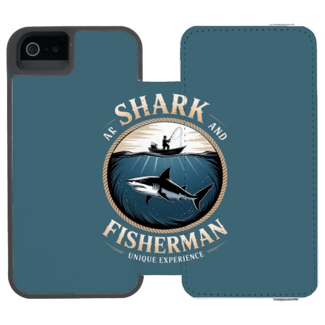Coque Portefeuille Incipio Pour iPhone Shark & Fisherman (Folio Ouvert)