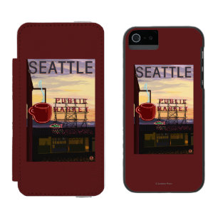 Coque-portefeuille iPhone 5 Incipio Watson™ Signe du marché d'endroit de SeattlePike et vue d