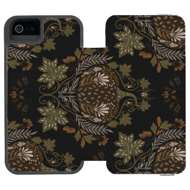 Coque Portefeuille Incipio Pour iPhone Sortir Vine Folkloric Halloween Citrouille Motif (Folio Ouvert)