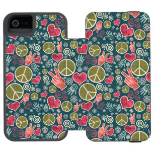 Coque-portefeuille iPhone 5 Incipio Watson™ Symbole de la paix Hipster Pacifisme Conception de