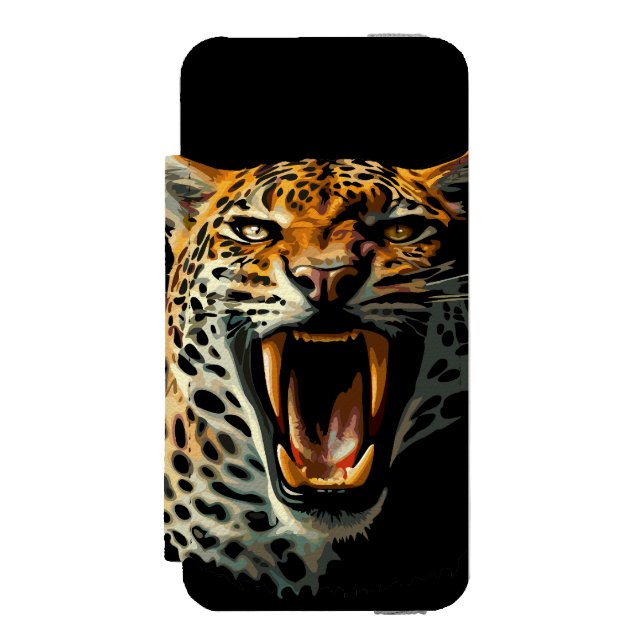 Coque Portefeuille Incipio Pour iPhone Tête d'attaque du léopard (Folio Devant)