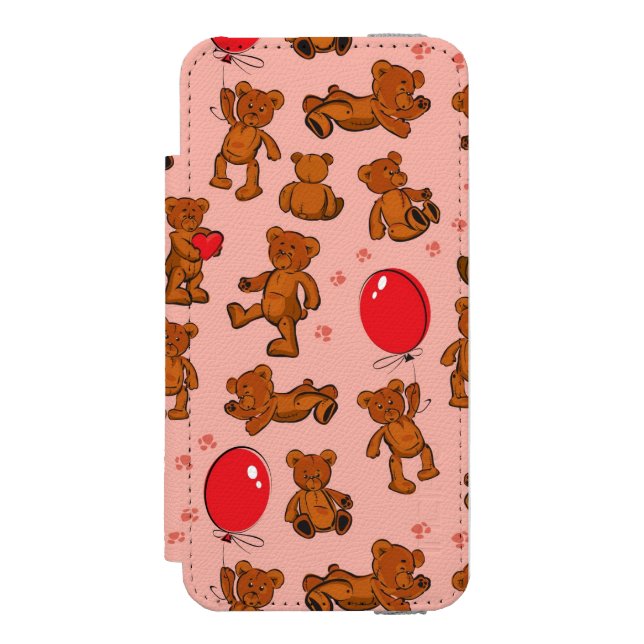 Coque Portefeuille Incipio Pour iPhone Texture avec le nounours, coeurs (Folio Devant)