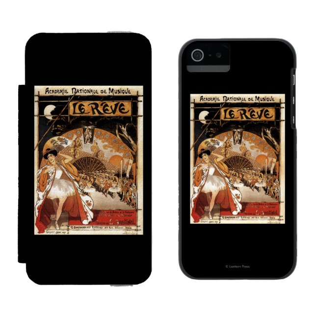 Coque Portefeuille Incipio Pour iPhone Théatre de l'opéra de représentation de Le Reve (Côté par côté)