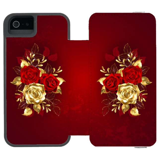 Coque Portefeuille Incipio Pour iPhone Trois Roses de bijoux (Folio Ouvert)