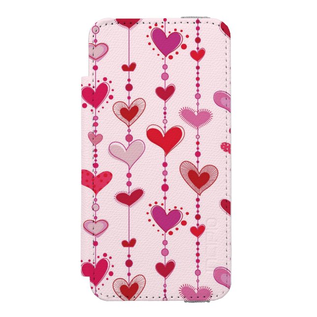Coque Portefeuille Incipio Pour iPhone Tuiles de coeur (Folio Devant)