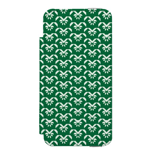 Coque Portefeuille Incipio Pour iPhone Zigzag floral vert (Folio Devant)