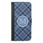Plaid de bleu de bleuet de monogramme